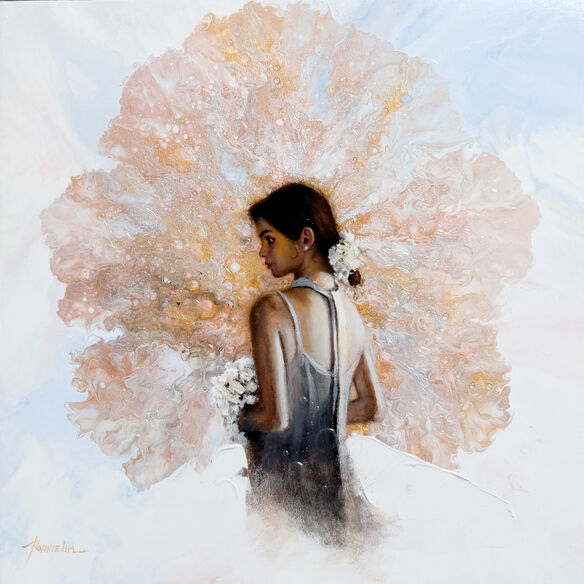 Portait In Petals, 24x24 Inches, Acrylic on Canvas, 2024 - Image 1