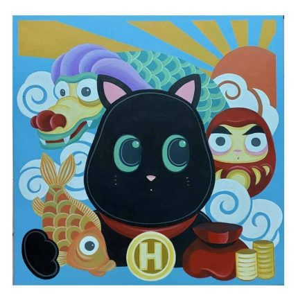 The Lucky Meow Series, 20x20 Inches, Acrylic on Canvas, 2025