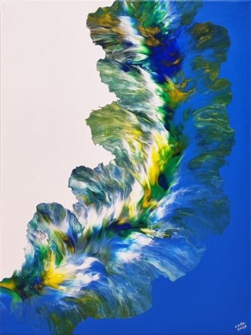 Tropical Oasis 2, 24x18 Inches, Acrylic on Canvas, 2023 - Image 1